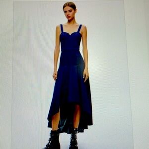 Alice and Olivia Donella denim high low dress size 8 NWT